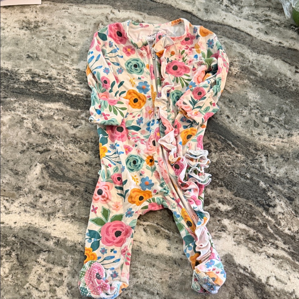 Floral Ruffled infant One Piece